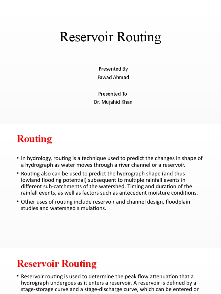 Reservoir Routing Techniques | PDF | Discharge (Hydrology) | Drainage Basin
