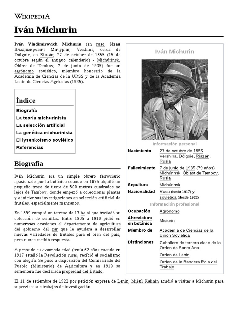Iván Michurin | PDF | Organismos | Biología