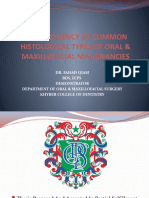 The Frequency of Common Histological Types of Oral & Maxillofacial Malignancies