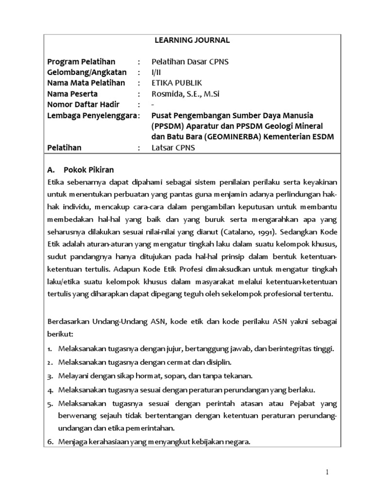 Rosmida Etika Publik Pdf