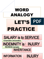 Word Analogy: Let'S Practice Let'S Practice