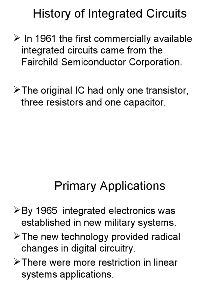 History of Integrated Circuits PDF