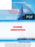 BUILDING SYSTEM DESIGN Course Orientation
