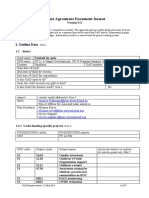 Grant Agreement Document Format: 1. Outline Data