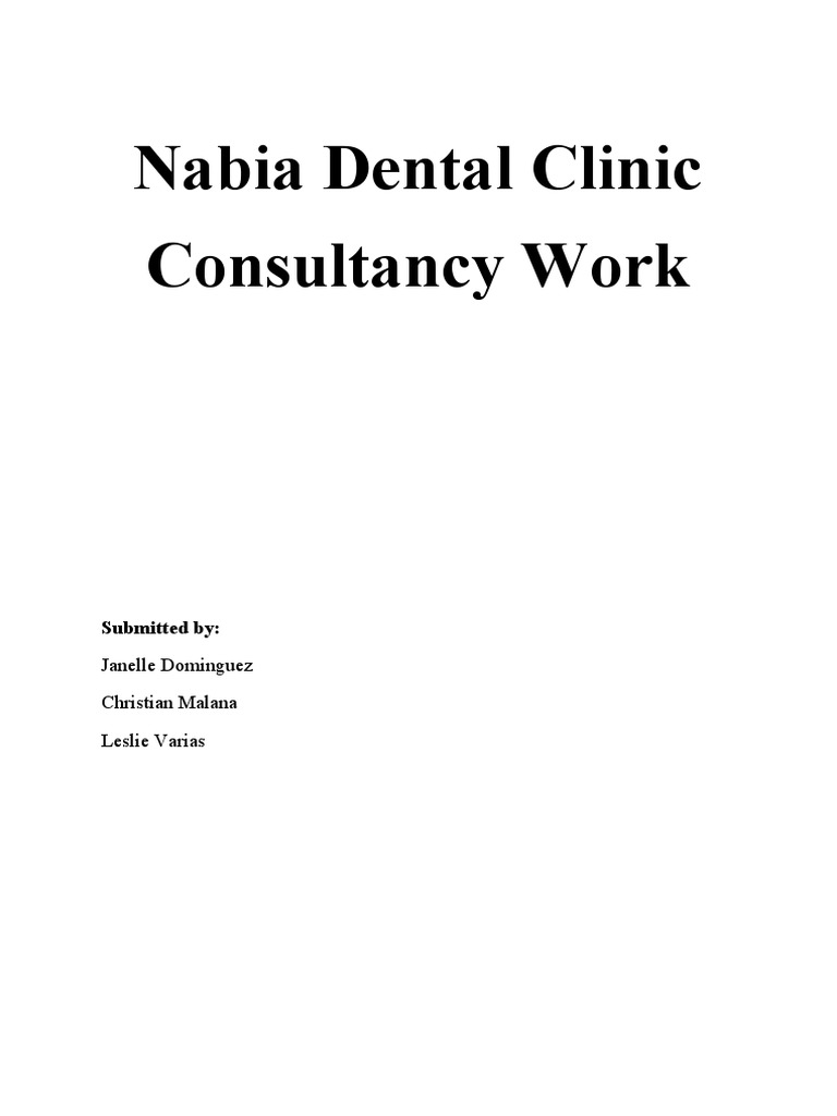 Nabia Dental Clinic Consultancy Work Submitted by PDF Dentistry Risk