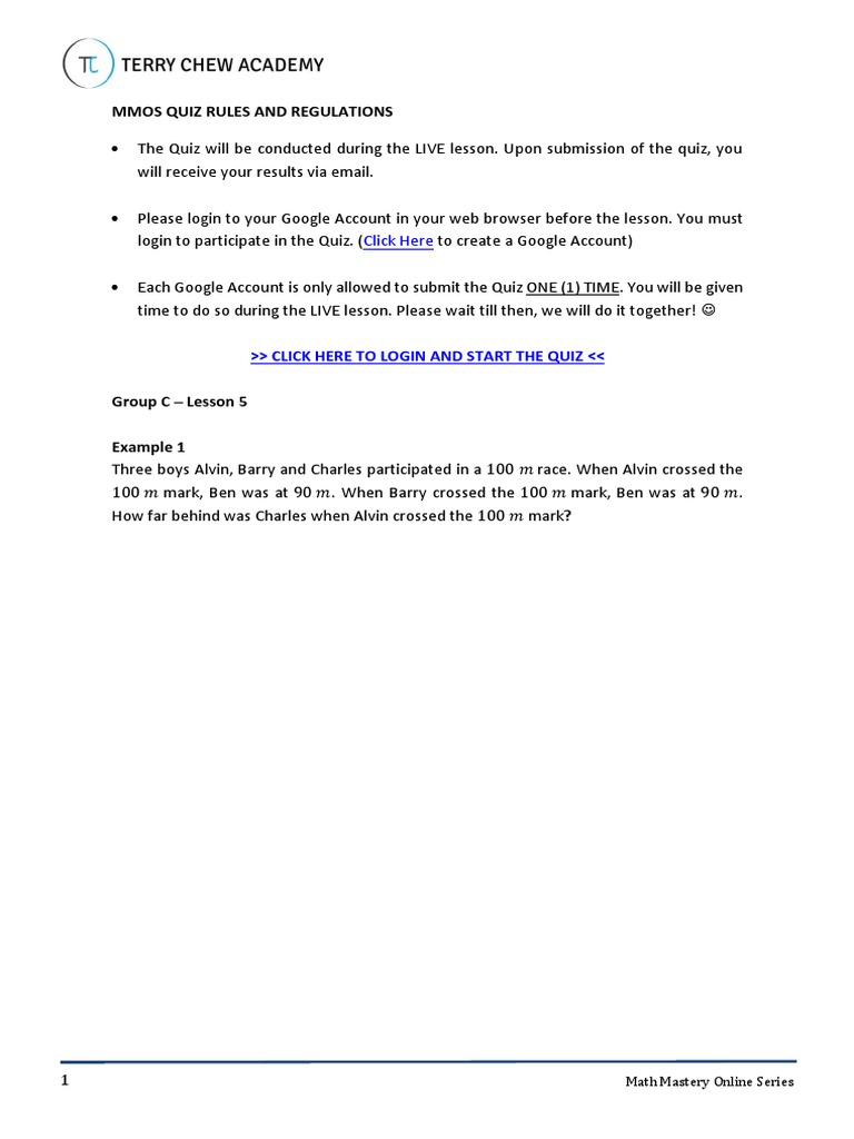 Math Mastery Quiz Rules & Examples | PDF | Area | Geometry