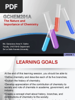 The Nature and Importance of Chemistry