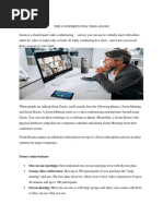 The Conferencing Tool-Zoom: Zoom's Main Features
