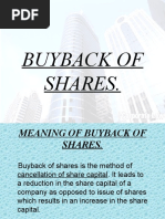 Buy Back of Shares