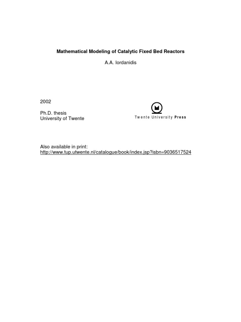Mathematical Model of Reactor | PDF