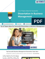 Dissertation in Business Management: List of Topics Ideas For Successful