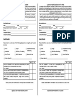 SPAS Customer Health Checklist Form A4