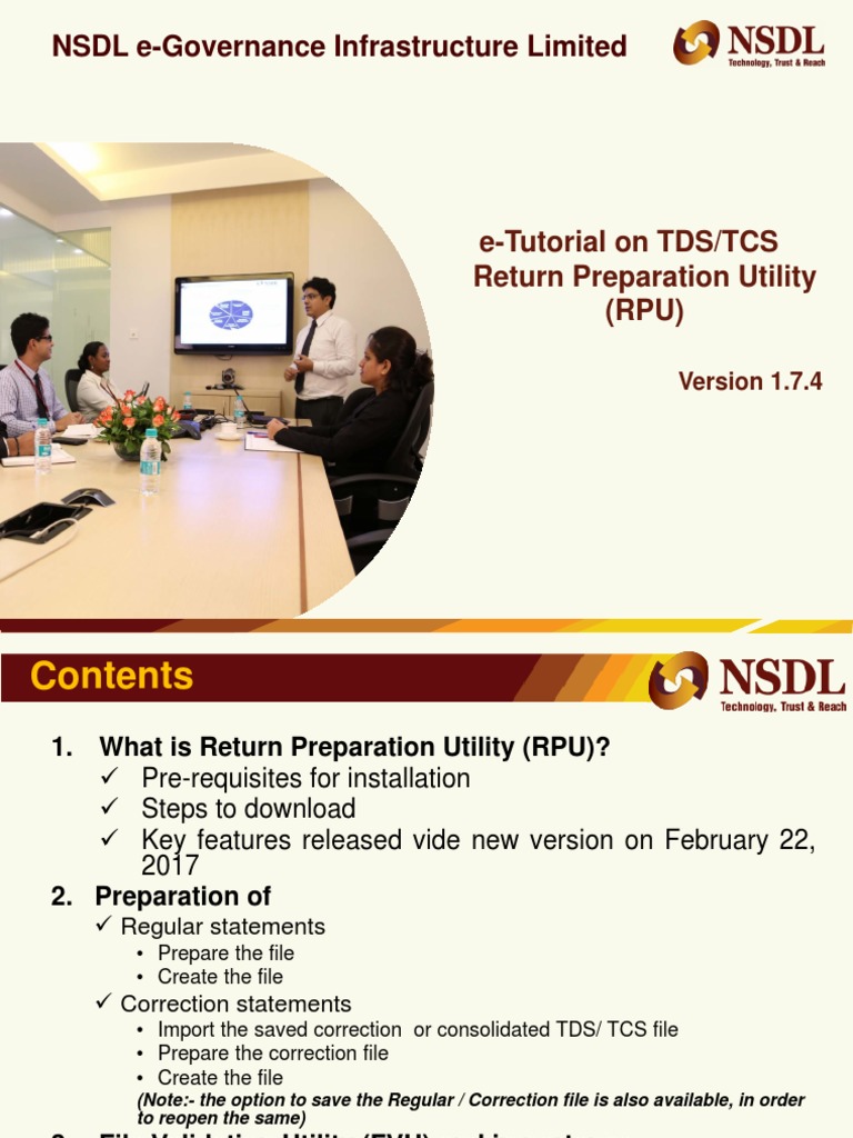 Nsdl e governance infrastructure limited e tutorial on tds tcs return