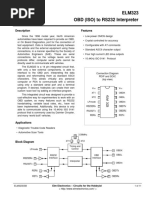 ELM323 OBD (ISO) To RS232 Interpreter: Description Features