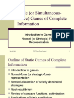 Static (Or Simultaneous-Move) Games of Complete Information