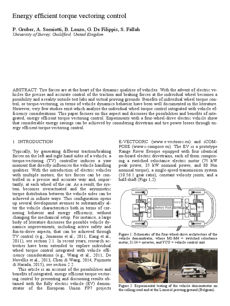 EV Energy Efficient Torque Vectoring Control Final AVEC2016 PDF