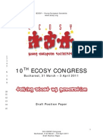 ECOSY Congress 11 Draft Position Paper