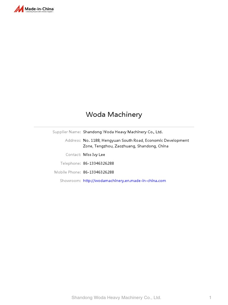 Woda Machinery | PDF | Numerical Control | Machines