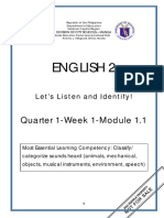 ENGLISH 2 - Q1 - W1 - Mod1.1 - Classify Categorize Sounds Heard