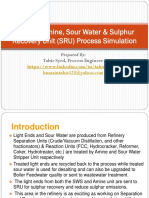 Refinery Amine, Sour Water, SRU HYSYS Simulation