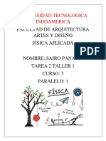 Panama Sairo Tarea 2 Taller 1 Fisica Aplicada