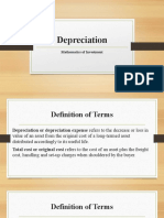 Depreciation: Mathematics of Investment