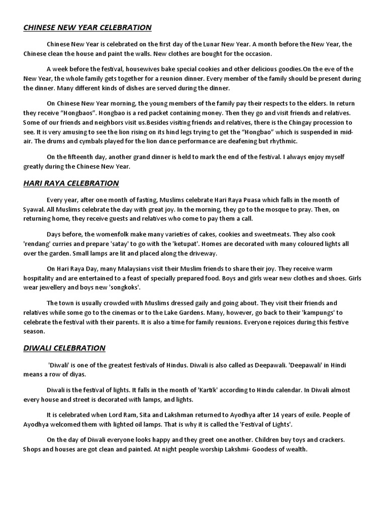 Festival Celebration Essay PDF Foods Religion And Belief