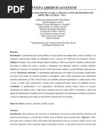 O OLHAR DA FAMÍLIA E DA ESCOLA PARA A CRIANÇA COM TRANSTORNO DO ESPECTRO AUTISTA - TEA