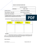 Evaluator's Comments (For Instructor's Use Only) General Observation Suggestions For Improvement of Assignment