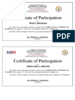 Certificate of Paticipation-Simulation