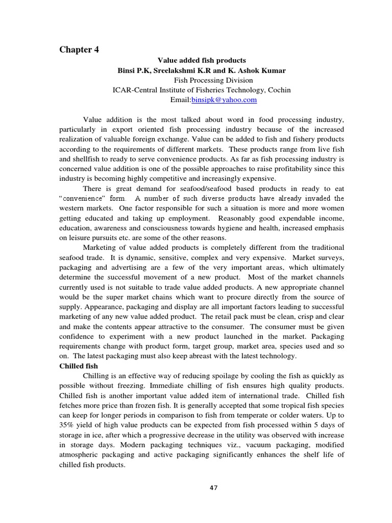 Value Added Fish Products Pdf Batter Cooking Flour