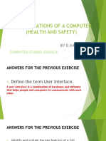 Basic Operations of A Computer (Health and Safety) : by D.Kaira