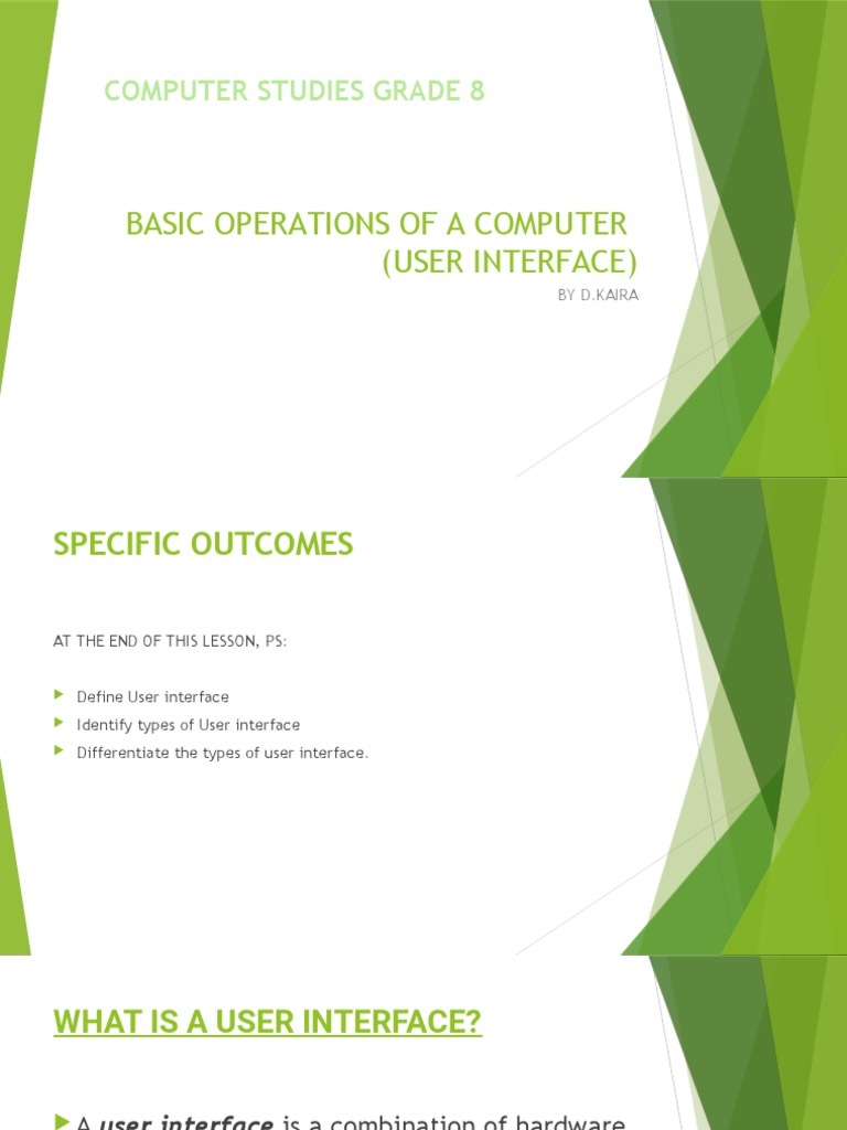 Basic Operations of A Computer (User Interface) | PDF | Graphical User ...