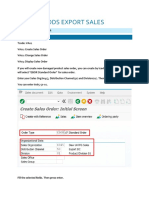 FG EXPORT SALES (Create Sales Order and Return)