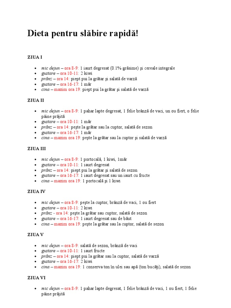 Cum Sa Slabesti Rapid Cu Dieta Rapida – 1kg Pe Zi Cu Cura de Slabire