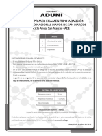 Vigesimoprimer Examen Tipo Admisión: Universidad Nacional Mayor de San Marcos