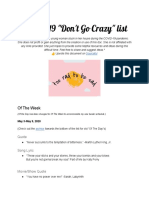 COVID-19 - Don't Go Crazy - List PDF