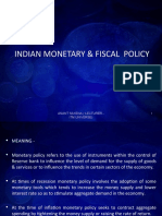 Indian Monetary & Fiscal Policy: 1 Anant Saxena (Lecturer - Itm Universe)