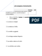 Prueba de Lenguaje y Comunicación