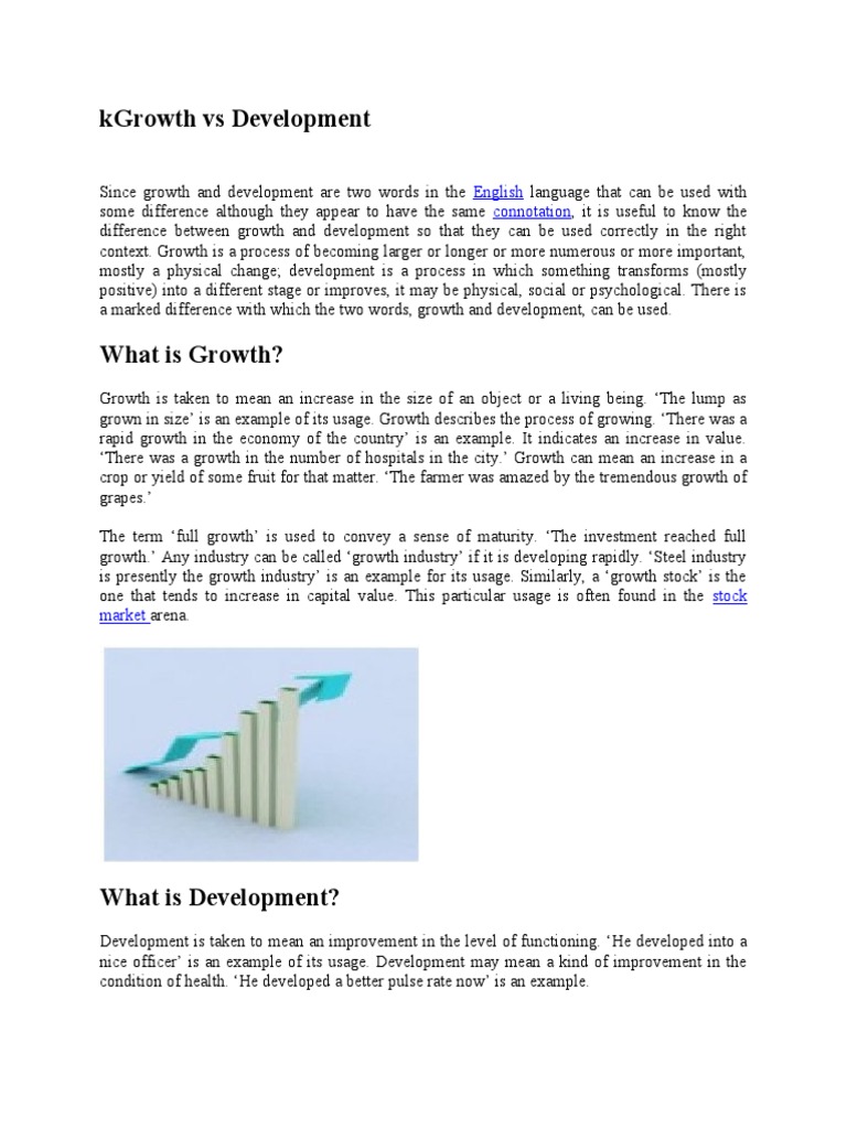 Growth vs Development Explained | PDF | Phrase | Economies