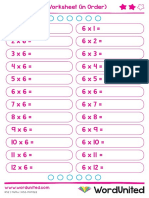 KS2 MAT022 6 Times Tables Worksheets Order Random