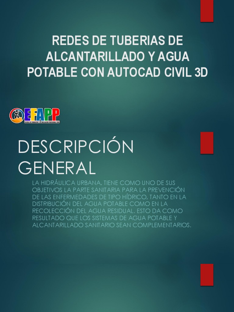 tjenestemænd bro Sæt tabellen op Redes de Tuberias de Alcantarillado y Agua Potable Con Autocad Civil 3D |  PDF | Alcantarillado | Agua potable
