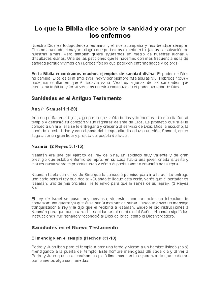 Sanidad y Fe en la Biblia | PDF | Ministerio de jesus | Jesús