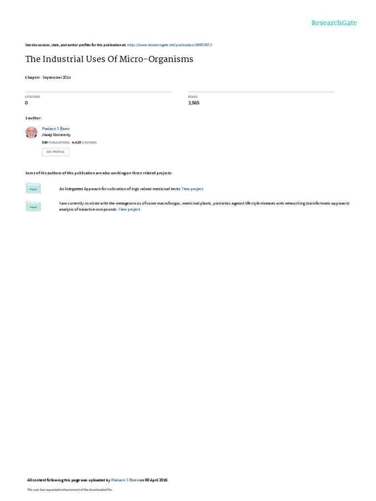 The Industrial Uses of Prakash S Bisen Download Free