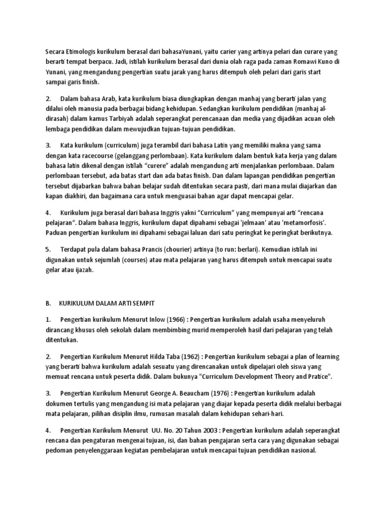 Pengertian Kurikulum Pdf