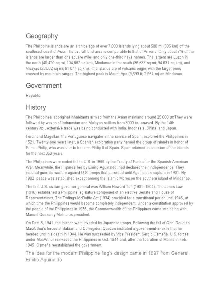 Overview of Philippine Geography and History | PDF | Mindanao | Philippines