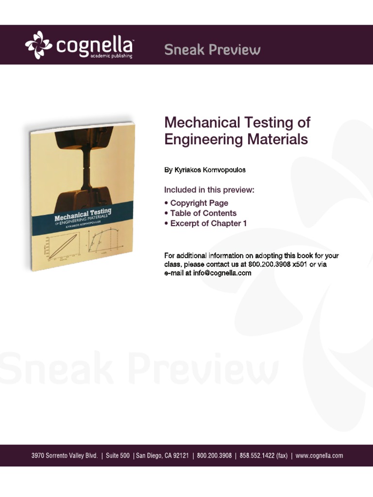 Mechanical Testing of Engineering Materials Sneak Preview PDF