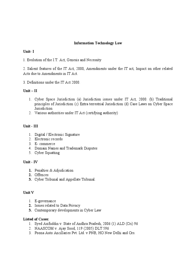 Overview of Information Technology Law | PDF | Computers