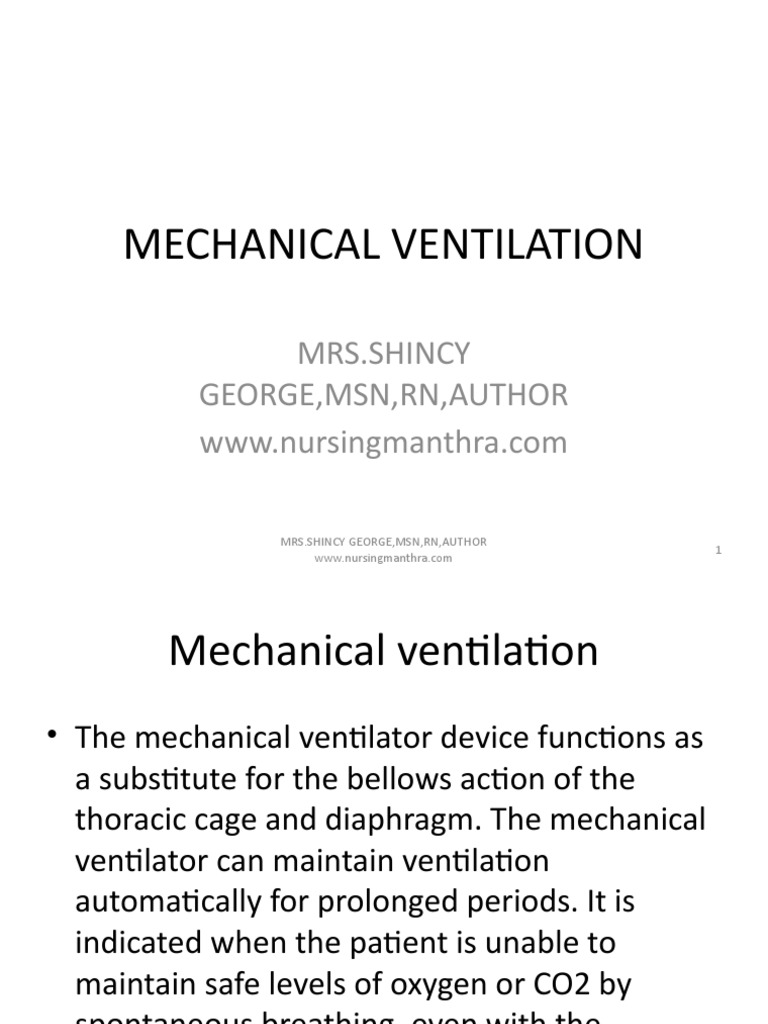 Mechanical Ventilation | PDF | Pulmonology | Respiratory System