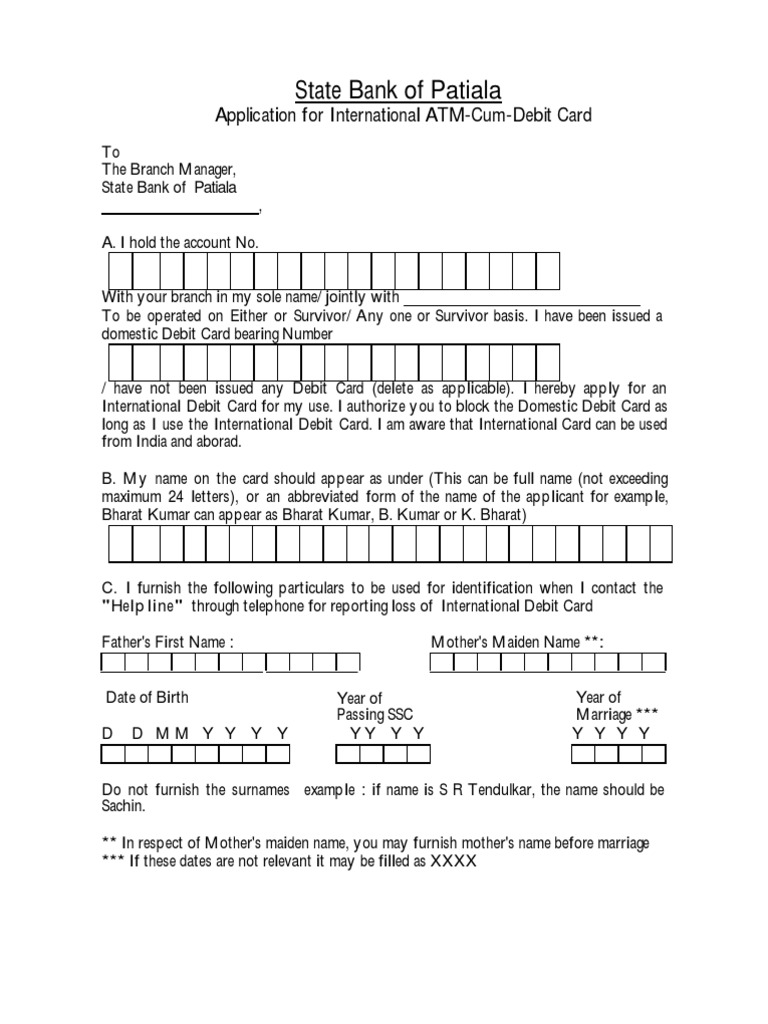 International ATM-Debit Card Application | PDF | Debit Card | Financial ...